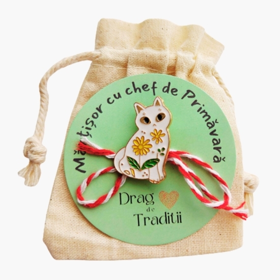 Mărțișor broșă Pisicuță, din metal