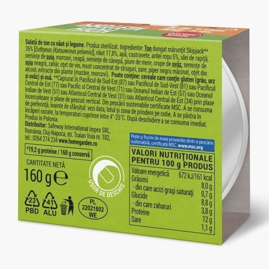 Salată de ton cu năut și legume High Protein 160g