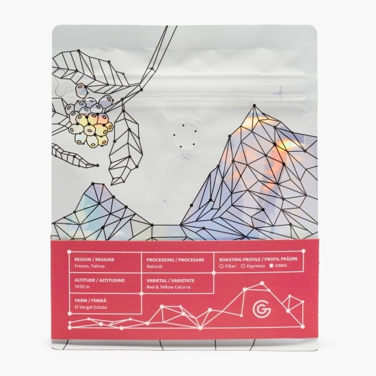 Columbia El Vergel Estate 250g, cafea de specialitate decofeinizată boabe