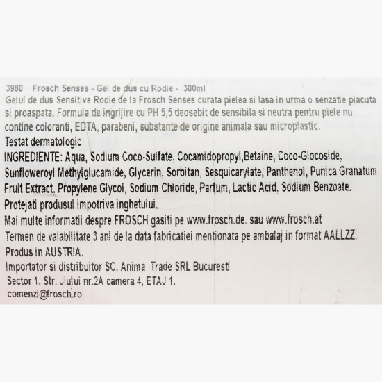 Gel de duș eco, hipoalergenic, cu rodie 300ml