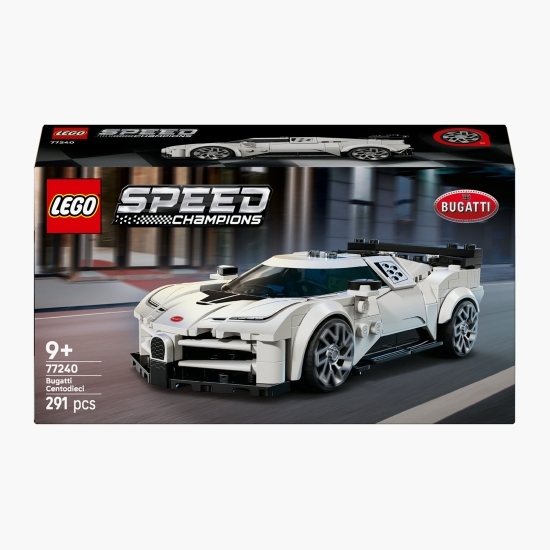 Hipermașina sport Bugatti Centodieci, 77240 Speed Champions, 291 piese, +9 ani