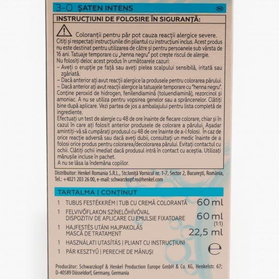 Vopsea de păr permanentă Color 3-0 șaten intens 142.5ml