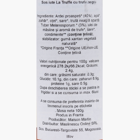 Măslinescu - Sos iute La Truffe cu trufe negre 100g