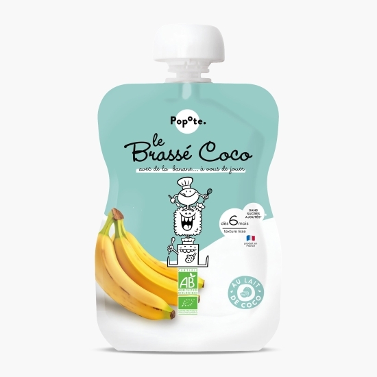 Piure eco cu 54% băutură de cocos și banane, +6 luni, 100g
