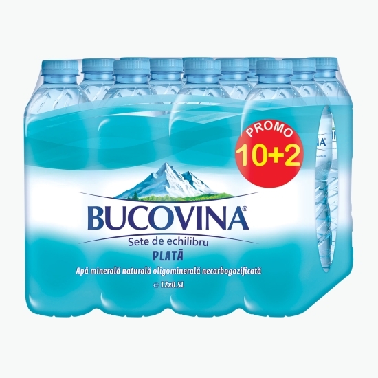 Apă minerală necarbogazoasă, plată 12 x 0.5l (10+2)