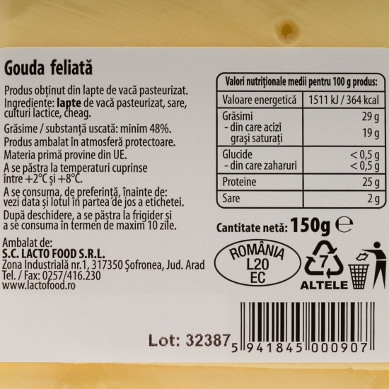 Gouda feliată 150g