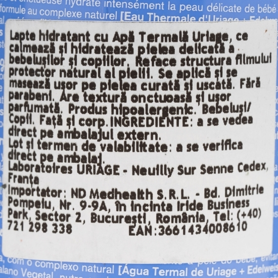 Lapte hidratant, îngrijire delicată zi de zi Bebe 0.5l