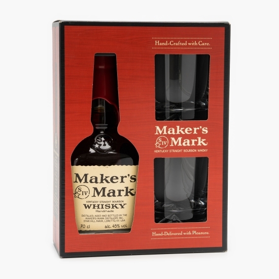 Whisky Kentucky Straight Bourbon 45% alc. 0.7l + 2 pahare