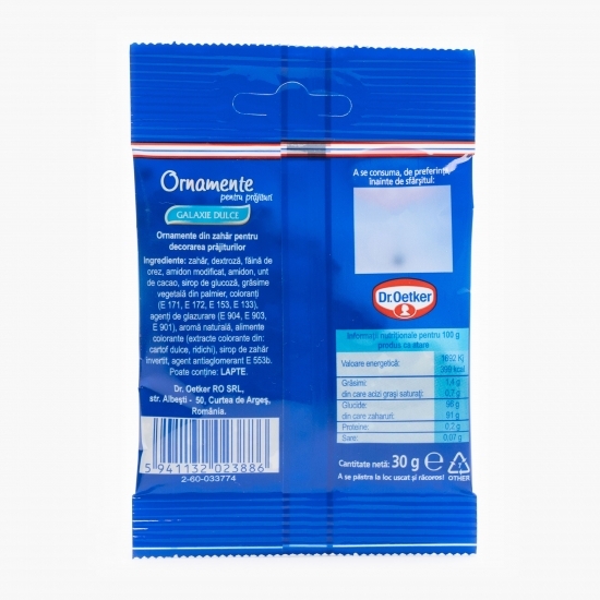 Ornamente pentru prăjituri Galaxie dulce 30g