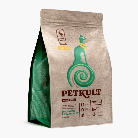 Hrană uscată pentru pisici Adult Care Balanced Life All-Cat, cu pui, 400g