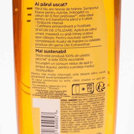Șampon nutriție cu ulei din flori prețioase pentru păr uscat 400ml