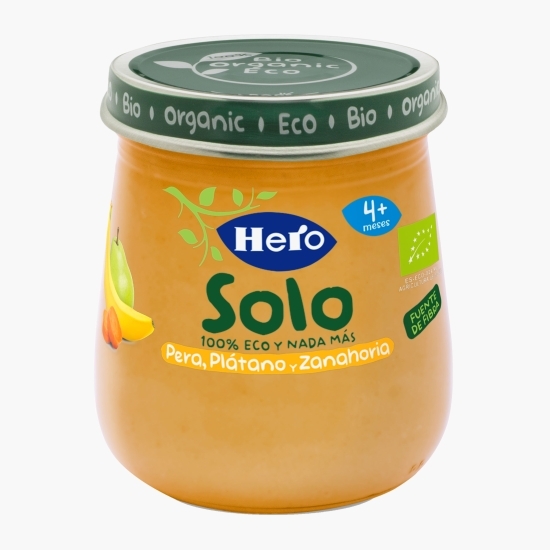 Piure eco de pere, banane și morcovi +4 luni, 120g