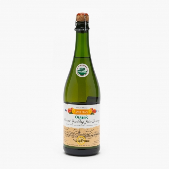 Suc de mere eco carbonatat cu aromă de piersici 0.75l