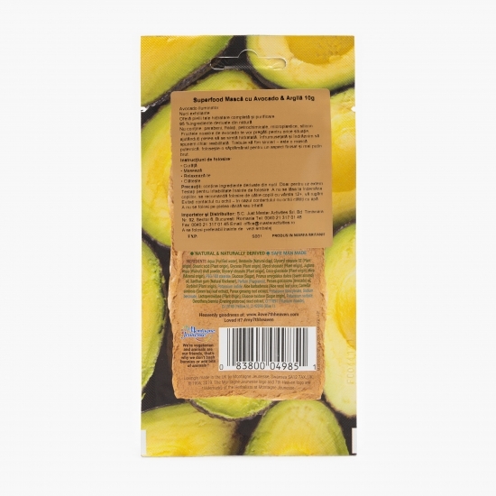 Mască de față Superfood cu avocado și argilă 10g