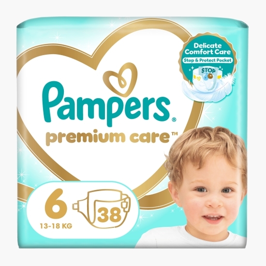 Scutece Premium Care, mărimea 6, 13-18kg, 38 buc