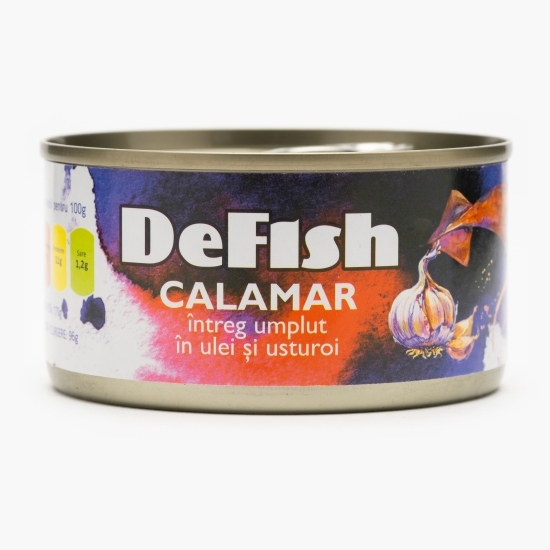 Calamar întreg umplut în ulei și usturoi 170g