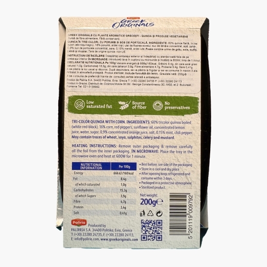Quinoa în trei culori, cu porumb și sos de portocale, 200g