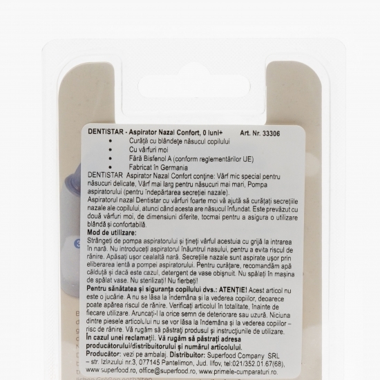 Aspirator nazal comfort 2, vârfuri moi, +0 luni