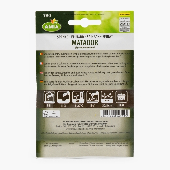 Semințe spanac Matador 10g