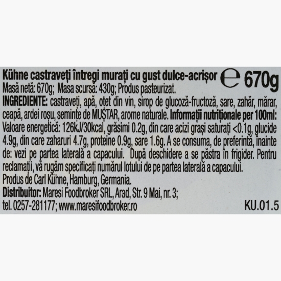 Castraveți murați întregi 720ml