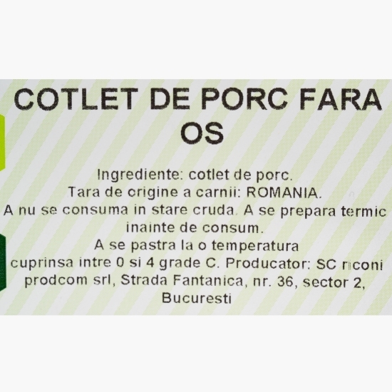 Cotlet de porc fără os 750g