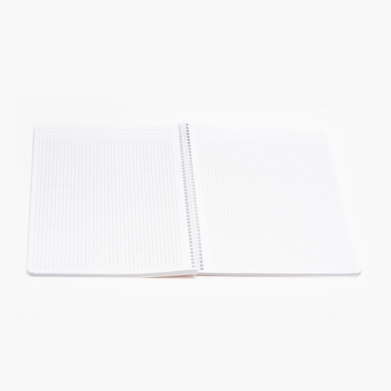 Caiet matematică, A4, copertă PP, cu spiră, 100 file, White