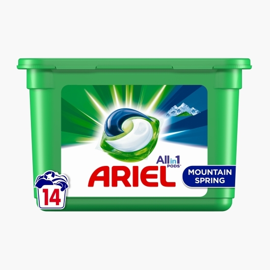 Detergent de rufe capsule All in One Pods Mountain Spring, 14 spălări