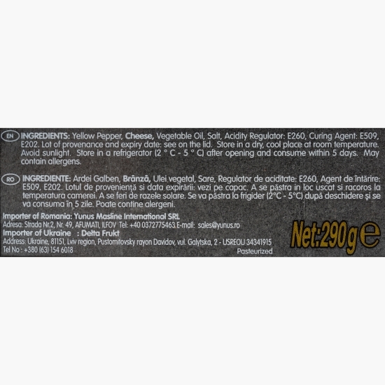 Ardei galbeni umpluți cu brânză, 290g