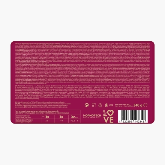 Set hrană umedă pentru pisici adulte, cu iepure și vită, 4x85g