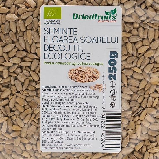 Semințe floarea-soarelui decojite ecologice 250g
