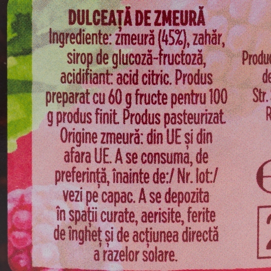 Dulceață de zmeură 270g 