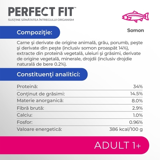 Hrană uscată pentru pisici, 750g, cu somon