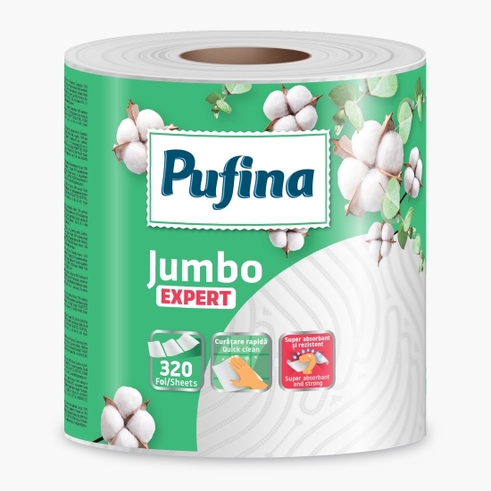 Prosop hârtie Jumbo Expert 2 straturi, 1 rolă, 320 foi, 80m