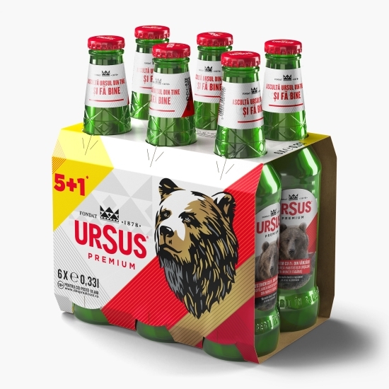 Bere blondă sticlă 6x0.33l (5+1)