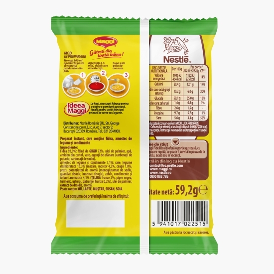 Preparat instant cu fidea, cu gust de legume Fidelicios 59.2g