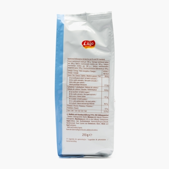 Napolitană cu cremă de alune, fără zahăr 213g