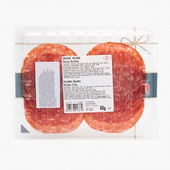 Salam Milano feliat fără gluten 60g