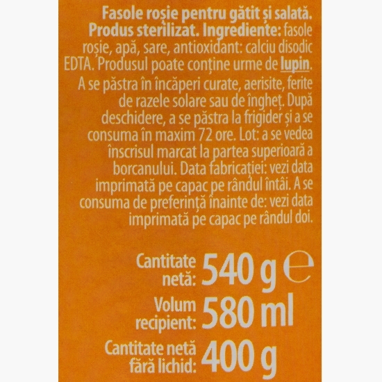 Fasole roșie în saramură 540g