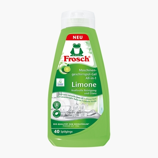 Detergent de vase gel bio All-in-1 Lime pentru mașina de spălat vase, 40 spălări, 650ml