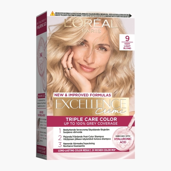 Vopsea de păr permanentă, 9 Blond foarte deschis 192ml