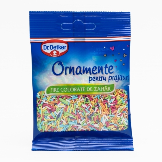Ornamente pentru prăjituri fire colorate de zahăr 30g