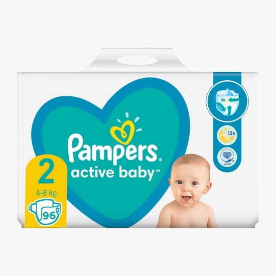 Scutece Active Baby mărimea 2, nou născut, 4-8kg, 96 buc