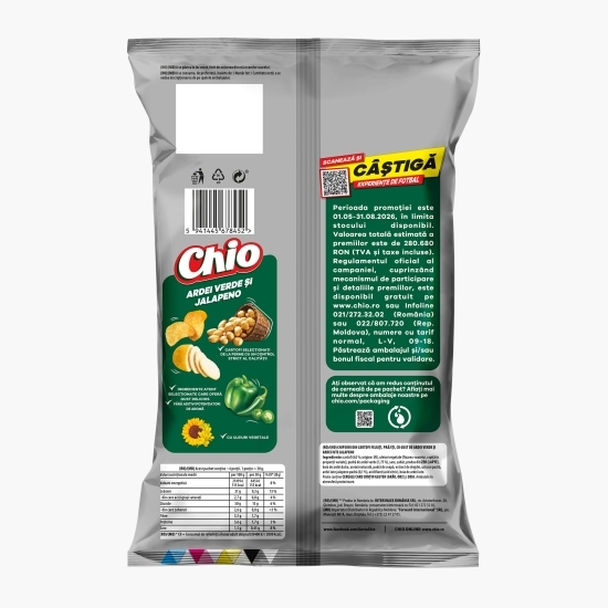 Chipsuri din cartofi cu gust de ardei verde și jalapeno 125g