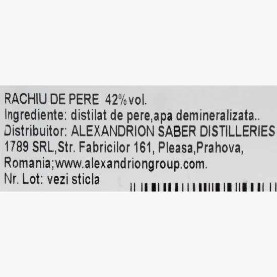 Rachiu de pere Wiliams, 42%, 500ml