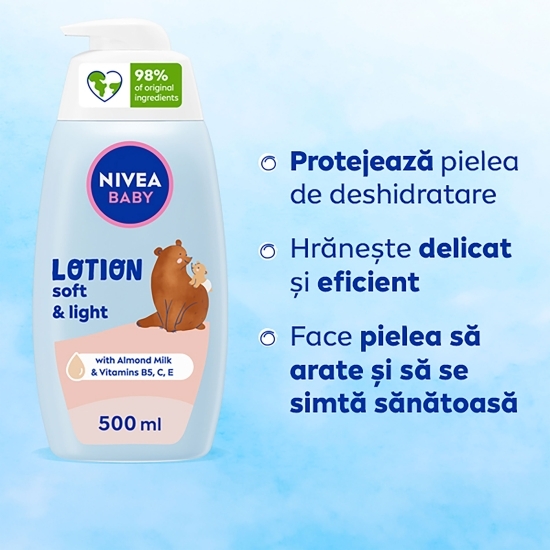 Loțiune pentru bebeluși Baby Soft & Light 0.5l