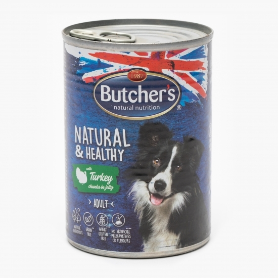 Hrană pentru câini adult, 400g, Natural&Healthy, curcan