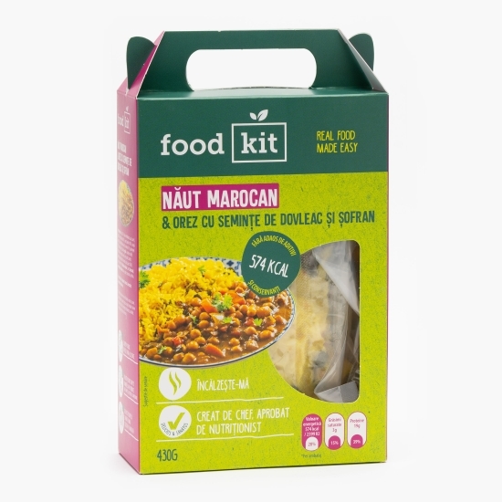Năut marocan & orez cu semințe de dovleac și șofran 430g 