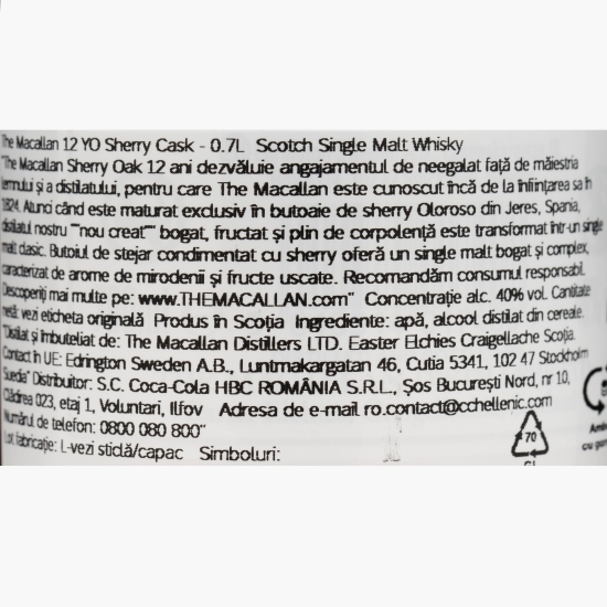 Whisky Sherry Oak Cask, 12Yo, 40%, 0.7l