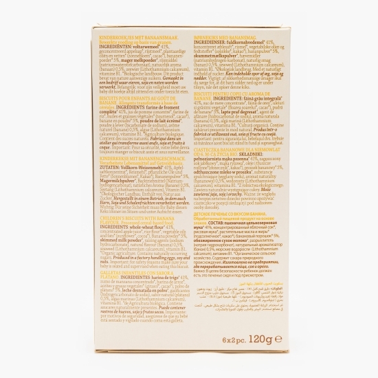 Biscuiți eco, fără zahăr pentru copii, cu banane, +6 luni 120g
