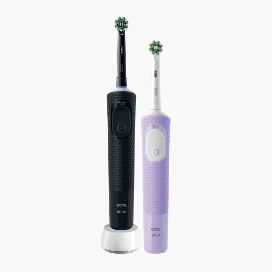 Set 2 x Periuță de dinți electrică Vitality Pro, negru/violet